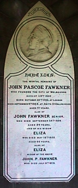 John Fawkner - tombstone
