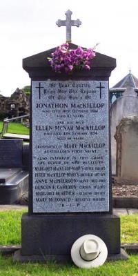 The tombstone of Mary McKillop's grandparents, brother and sister in Melbourne General Cemetery