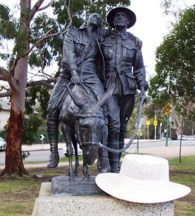Simpson and His Donkey Memorial at the Shrine, Melbourne