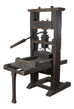 Fawkner's printing press - currently on display at the Melbourne Museum